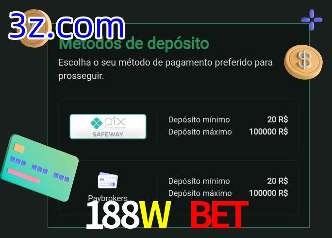 O cassino 188W Bet oferece uma grande variedade de métodos de pagamento